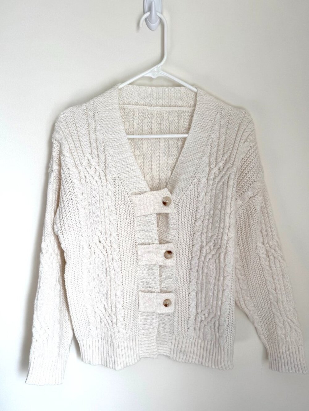 Cream Cable Knit Chunky Cardigan